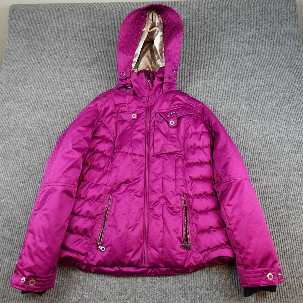 Obermeyer Leighton Jacket Womens 12 Pink Hooded Insulated Ski Snowboard